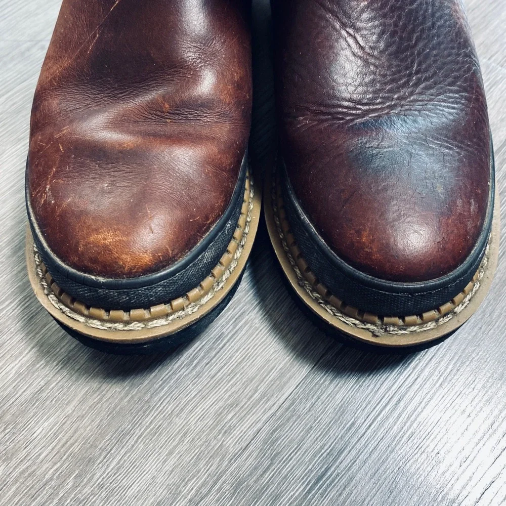 Georgia Boot Mens G4274 Giant 10 In. Brown Leather Wellington Work Boots Size 9W